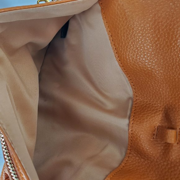 LAGGO Pebbe Orange Grain Leather Wristlet Clutch Bag. - Picture 6 of 8